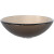 Frosted Brown Glass Vessel Sink with PU-MR Gold