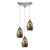 3-Light Ceiling Mount Satin Nickel Pendant