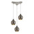 3-Light Ceiling Mount Satin Nickel Pendant