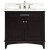 Manhattan 36 Inches Vanity in Dark Espresso with Marble Vanity Top in Carrara White (Faucet not included)