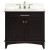 Manhattan 30 Inches Vanity in Dark Espresso with Marble Vanity Top in Carrara White (Faucet not included)