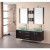 Modena 61 Inches Vanity in Espresso with Glass Vanity Top in Mint and Mirror (Faucet not included)