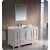Oxford 54 Inch Antique White Traditional Bathroom Vanity with 2 Side Cabinets