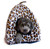 Animal Print Closed Hooded Hut w removable Cushion - 16 Inch x14 Inch x16 Inch