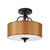 Oiled Bronze Linen Shade Ceiling Light