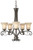 Essex 5 Light Chandelier 26 Inch - Aged Black with Tea Stained Glass Shades