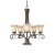 Essex 5 Light Chandelier 26 Inch - Aged Black with Tea Stained Glass Shades