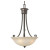 Essex 3 Light Hanging Pendant 28  Inch - Aged Black with Tea Stained Shade