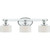 Monroe 3 Light Polished Chrome Halogen Vanity with an Opal Etched Shade