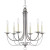 6 Light Weathered Pewter Incandescent Chandelier