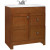 Chestnut Vanity With White Square Bowl Vanity Top - 30.5 Inch Wide