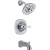 Addison Tub and Shower Faucet Trim Kit Only in Chrome featuring H2Okinetic (Valve not included)