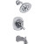 Addison Single Handle 1-Spray Tub and Shower Faucet Trim in Chrome featuring H2Okinetic (Valve not included)