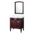 Odienne 32 Inch Vanity in Walnut with Vitreous China Vanity Top in White and Mirror