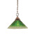 Concord 1 Light Ceiling Black Copper Incandescent Pendant with a Green Crystal Glass