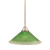 Concord 1 Light Ceiling Brushed Nickel Incandescent Pendant with a Green Crystal Glass