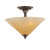 Concord 2 Light Ceiling Black Copper Incandescent Semi Flush with an Amber Glass