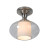 1-Light Chrome Dumant Glass Semi-Flush Mount