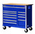 Blue Tool Cabinet with Wooden Work Surface - 42 Inch 11 Drawers