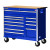 Blue Tool Cabinet with Wooden Work Surface - 42 Inch 11 Drawers