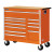 Orange Tool Cabinet with Wooden Work Surface - 42 Inch 11 Drawers