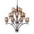 20-Light Ceiling Mount Aged Bronze Chandelier