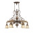 6 Light Ceiling Mount Burnt Bronze Chandelier