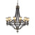 12- Light Ceiling Mount Antique Brass Chandelier