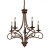 5- Light Ceiling Mount Antique Brass Chandelier