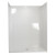 Ella Standard 31 Inch x 60 Inch x 77-1/2 Inch Barrier Free Roll in Shower Wall and Base Kit in White with Center Drain