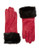 Lord & Taylor Wrist Length Fur Cuffed Gloves - Cherry Red - 7