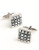 Black Brown 1826 Checkerboard Cuff Links - Black & White