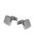 Black Brown 1826 Square Stone Detail Cufflink - Silver