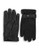London Fog Wool and Leather Strap Gloves - Black - Small