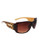 Alfred Sung Ladies Plastic Rectangle With Leopard Printed Temple Sunglasses - Brown