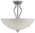 SMART Collection 1-Light Brushed Pewter Semi-Flush With Etched Linen Glass