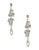 Expression Multi Shaped Rhinestone Chandelier Earrings - Silver