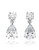Crislu 3.00 cttw Round Stud and Pear Shaped Cubic Zirconia Drop Earrings - Silver