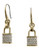 Michael Kors Gold Tone, Clear Pave Padlock Motif Drop Earring - Gold