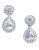 Nadri 2 Stone Pear Drop Earring - SILVER