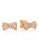 Crislu Puffy Bow Cubic Zirconia Earrings - ROSE GOLD