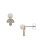 Nadri Pearl with Pave Leaf Accent Studs - RHODIUM