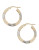 Fine Jewellery 14K Yellow And White Gold Diamond Cut Hoop Earrings - YELLOW GOLD