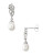 Fine Jewellery Sterling Silver Rhodium Plated Post Earrings With Friction Backs. - PEARL