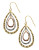 Fine Jewellery 14Kt Tri Colour Gold Textured Teardop Earrings - TRI COLOUR GOLD