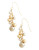 Fine Jewellery 14K Yellow And White Gold Multi Bead Drop Earrings - TWO TONE COLOUR