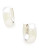 Fine Jewellery 14K White Gold Rhodium Plated Huggie Hoops - OPEN WHITE