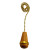 Light Wood Cone-shaped Pullchain with 12 Inch (30.5 cm) Brass Beaded Chain