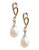 Fine Jewellery 14K Yellow Gold Sterling Silver Diamond And 8 to 6mm Pearl Earrings - PEARL