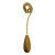 Light Wood Drop-shaped Pullchain with 12 Inch (30.5 cm) Brass Beaded Chain